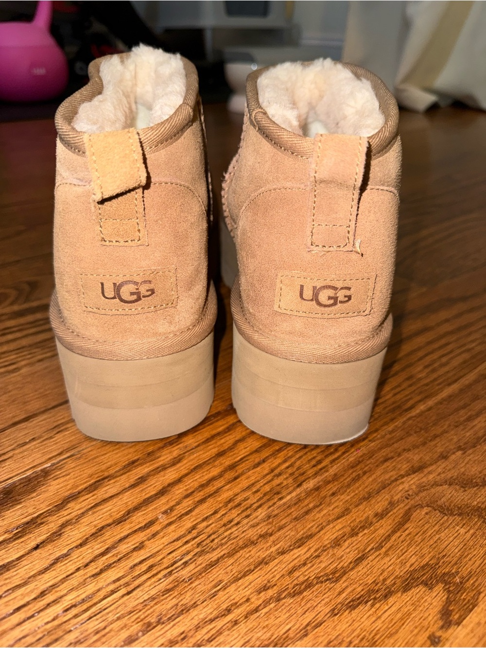 UGG Women's Chestnut Tan Suede Shearling Platfoorm Boots